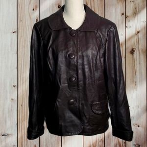 Pendleton Women Vintage Espresso Leather Jacket XL